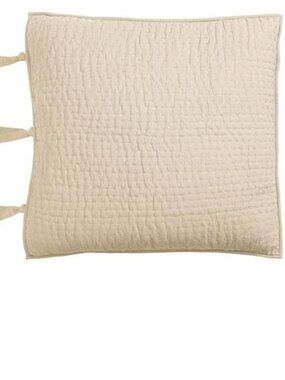 Pottery Barn pick stitch cotton pillow shams -Euro Flax 26 X 26